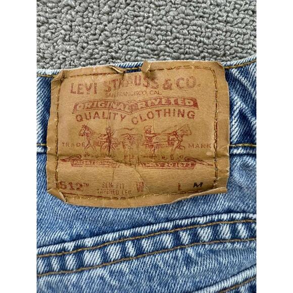 Vintage Levis 512 Slim Fit Tapered Jeans Women Size 13 MED Blue 90's USA Made - Picture 3 of 10